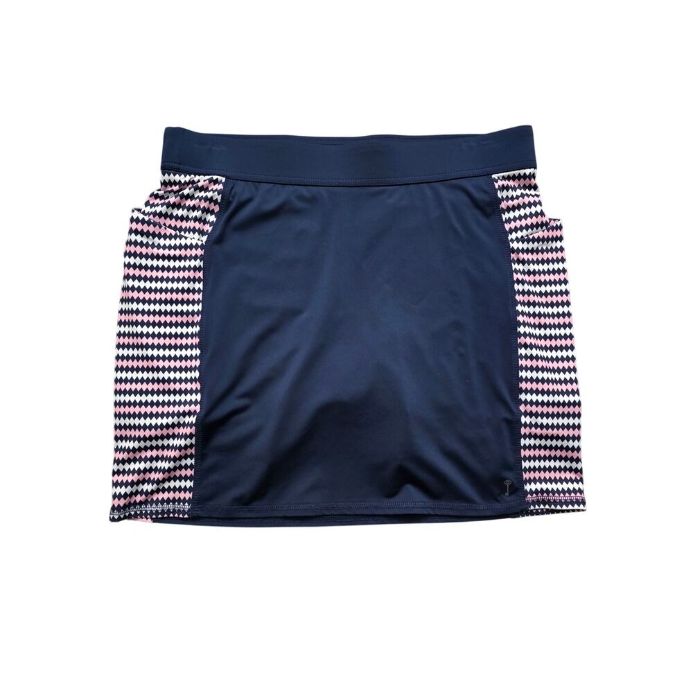 Belyn Key Side Panel Golf Skort Navy Pink Size Medium